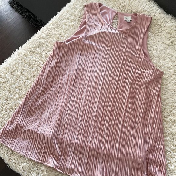 Pink Satin Sleeveless Top - Picture 1 of 5